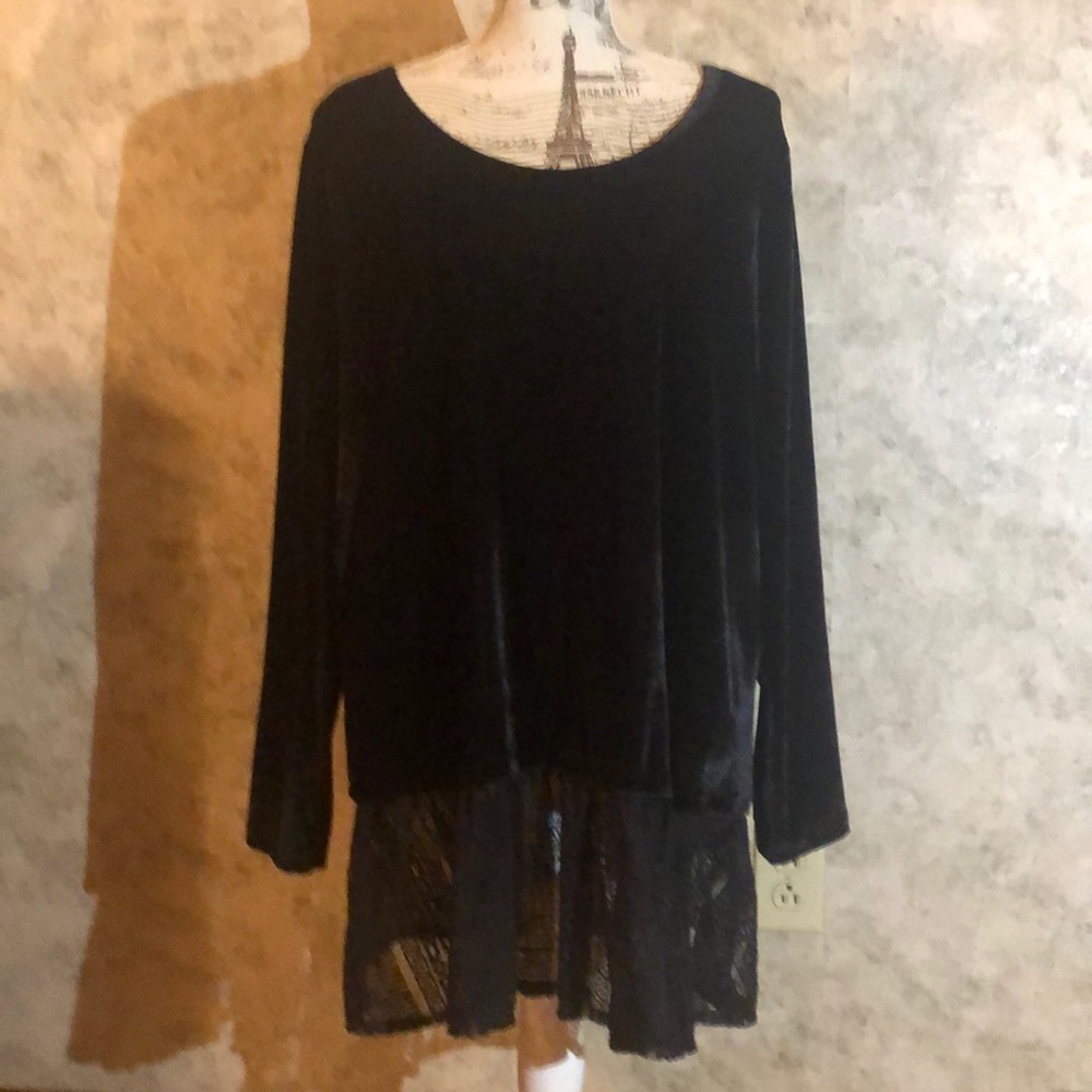 Signature Studio* Velvet and Lace Woman’s Top